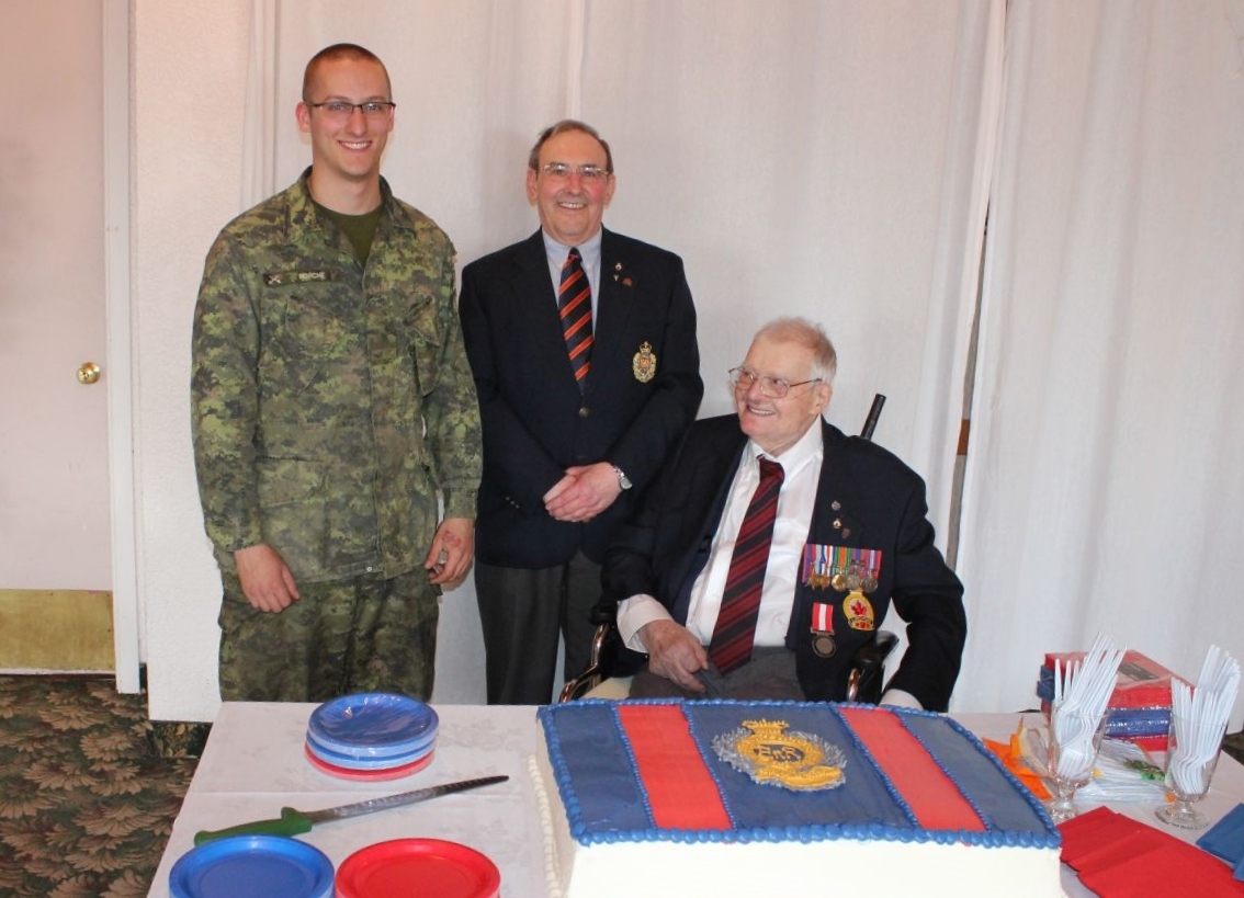 Cake cutting - Spr Kameron Roache, Dennis Dwyer and Bill Corbett