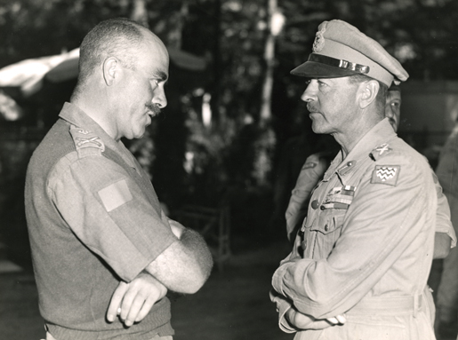 MAJOR-GENERAL CHRIS VOKES (LEFT) MEETS WITH FIELD MARSHAL SIR HAROLD ALEXANDER