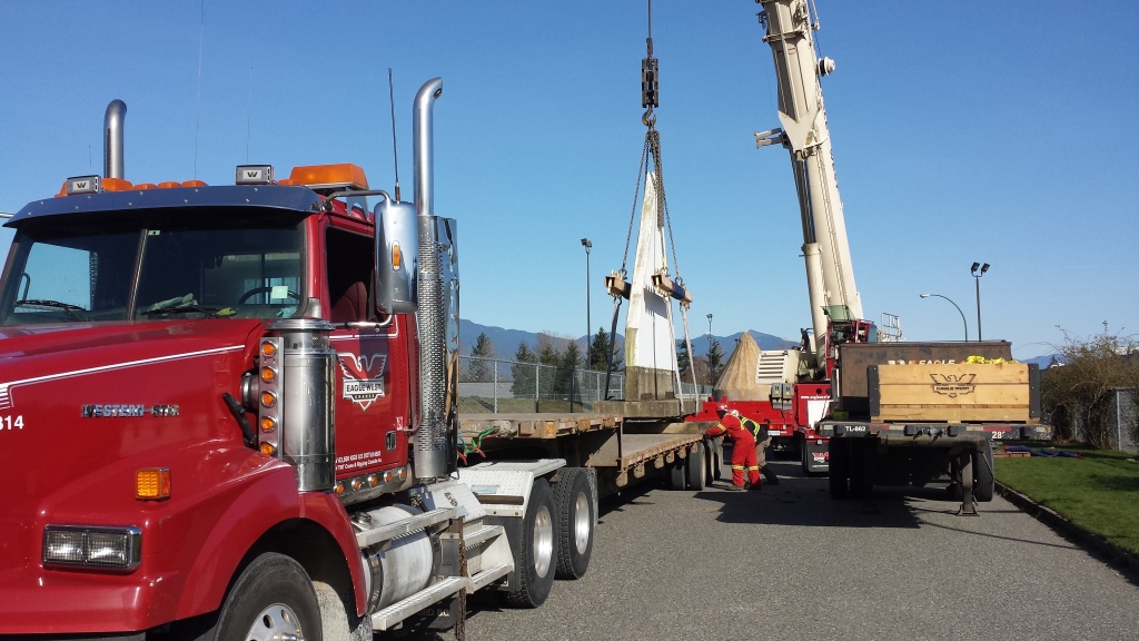 Monument on one of 3 Eagle West trailers
