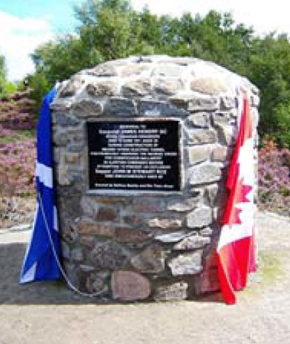 Memorial cairn in honour of Corporal James Hendry near the tunnel at the head of Loch Laggan, near Newtonmore, Scotland