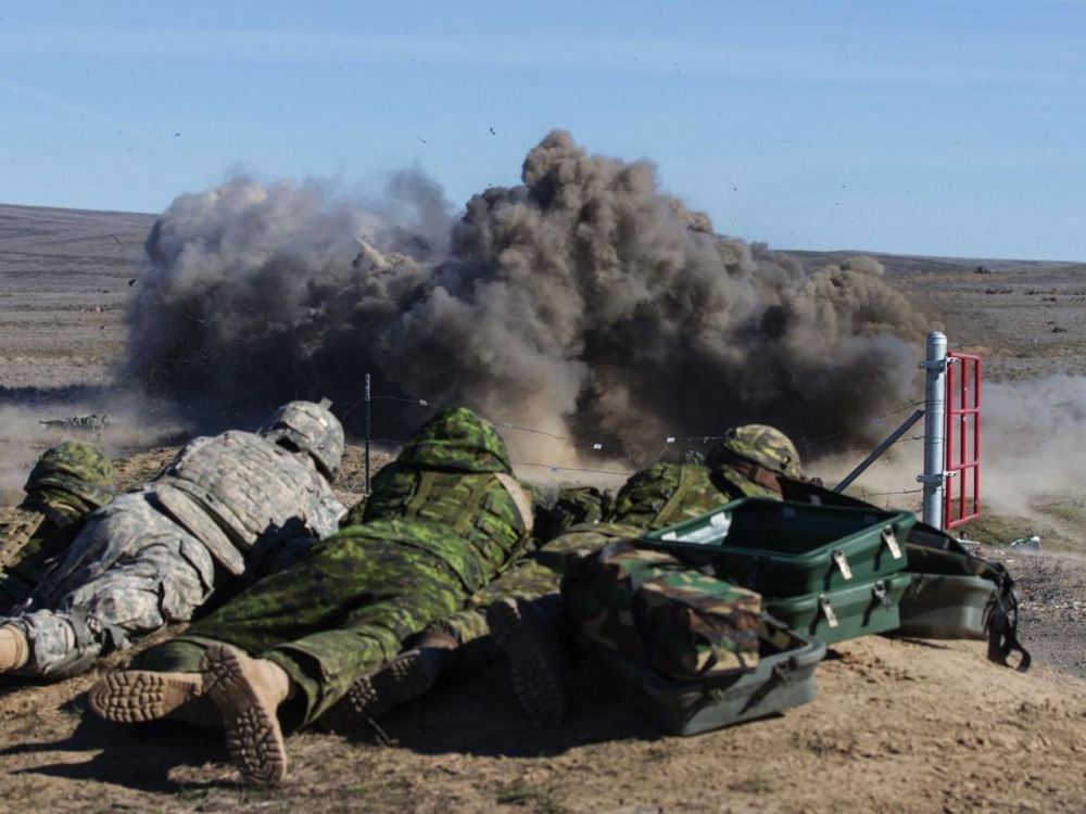 US and Cdn sappers on Demolition training in Yakima.