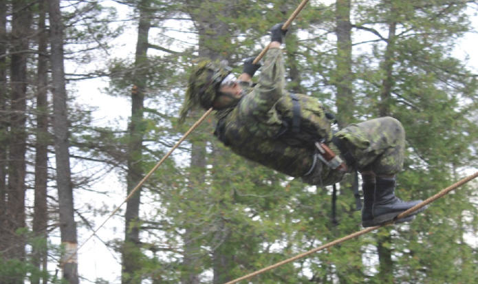 The classic 2-rope bridge that proved to be less effective than an aerial ropeway built from modern mountaineering equipment.