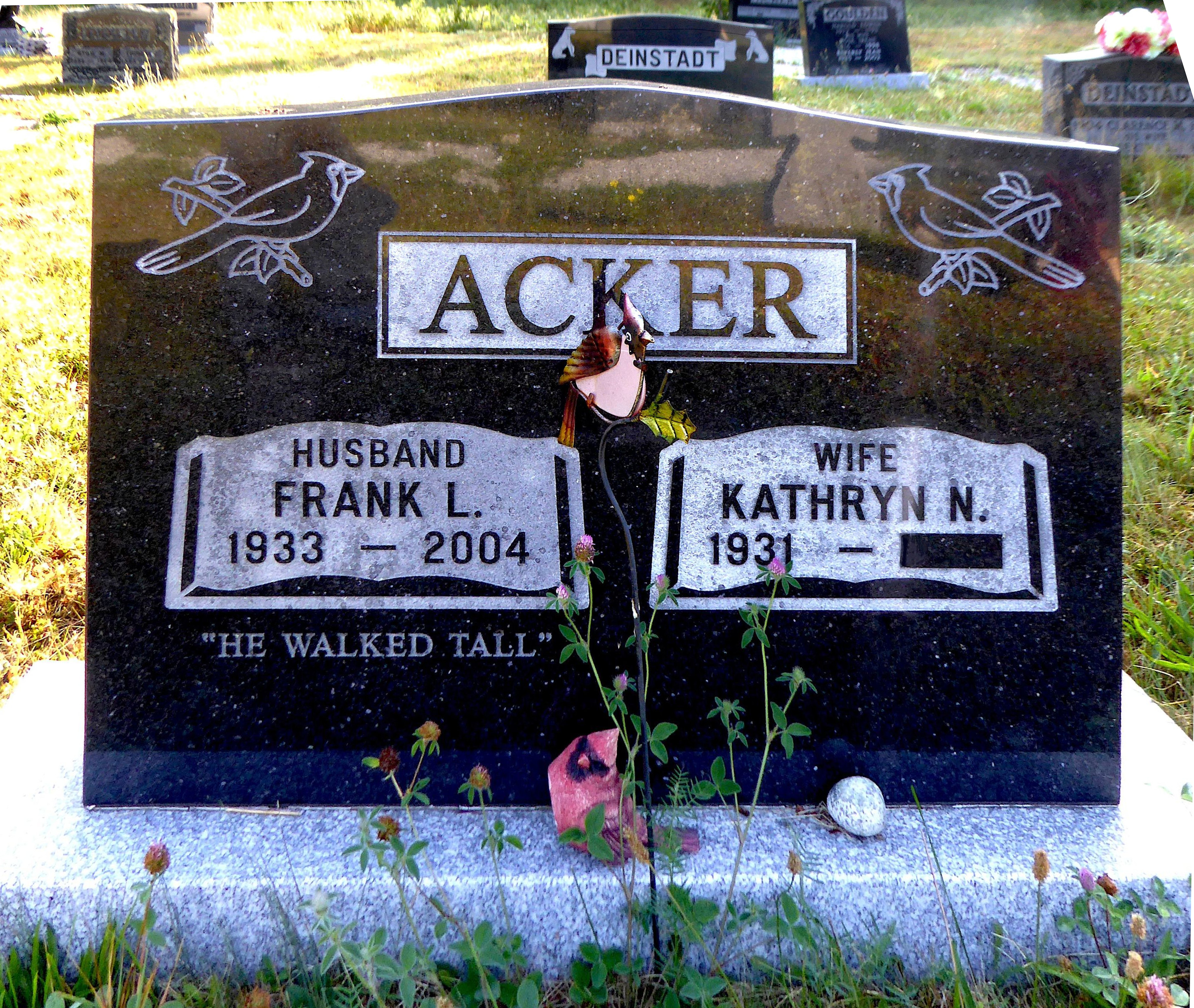 Frank Acker, Churchover Anglican Cemetery Shelburne NS