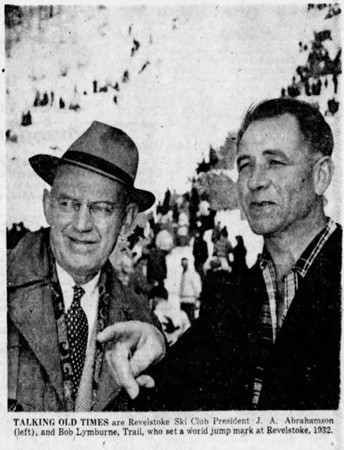 Bob Lymburne in Revelstoke in 1957 (Photo Credit: The Province, Vancouver, British Columbia, Canada • Mon, Mar 11, 1957 Page 8)
