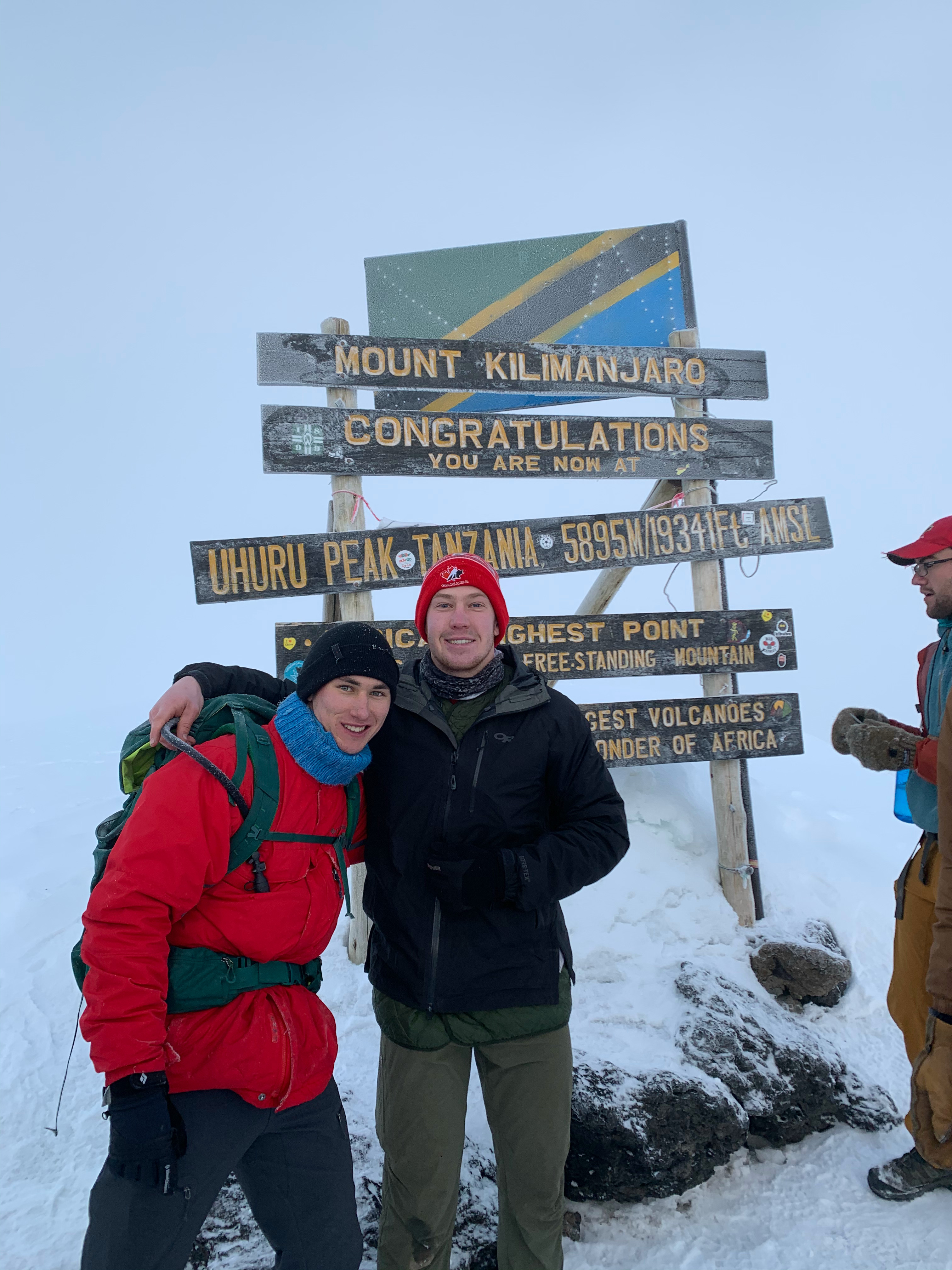 Two proud CMEs, OCdt Fraser Clark and OCdt Jacques Pecora, at Uhura Peak