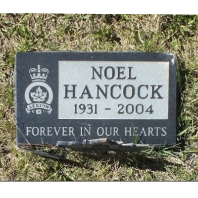 Sapper Noel Harvey Hancock's Gravemarker in the Arcola Cemetery
