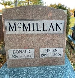 Donald Floyd McMillan's tombstone in the Civic Memorial Cemetery in Sudbury ON