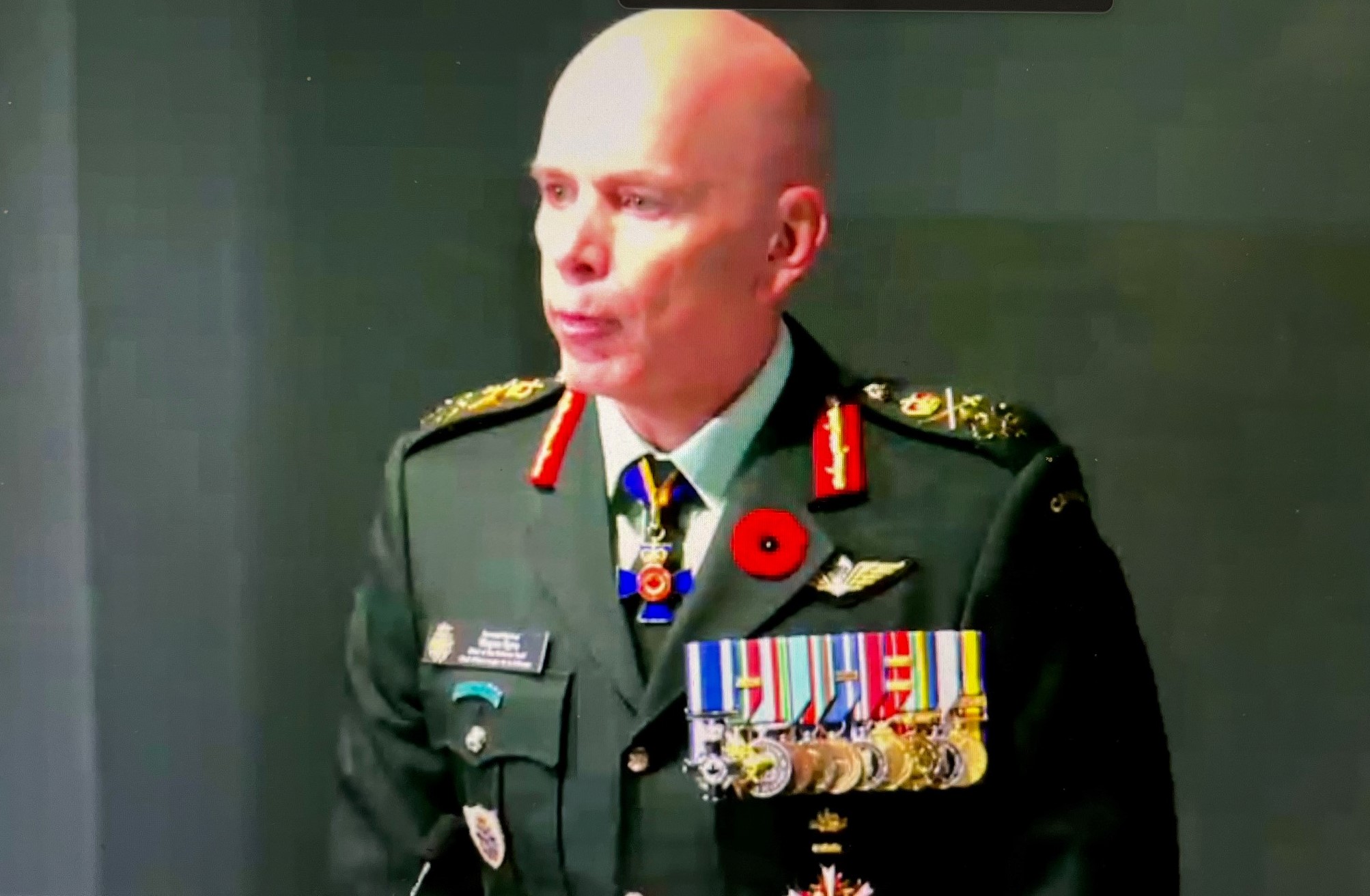 Celebrating Excellence Award - General Wayne Eyre, Chief of the Defence Staff, conducting a virtual presentation