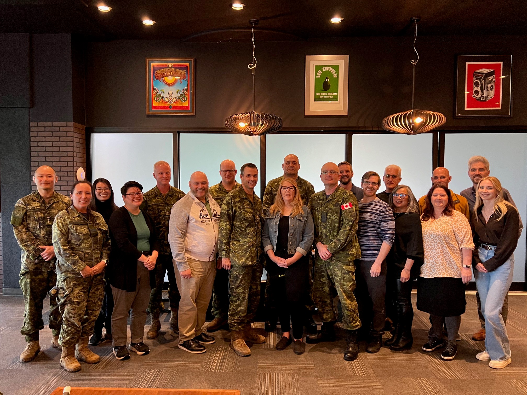 Lee took a group photo with all employees from RPOU(W) HQ. Photo supplied.