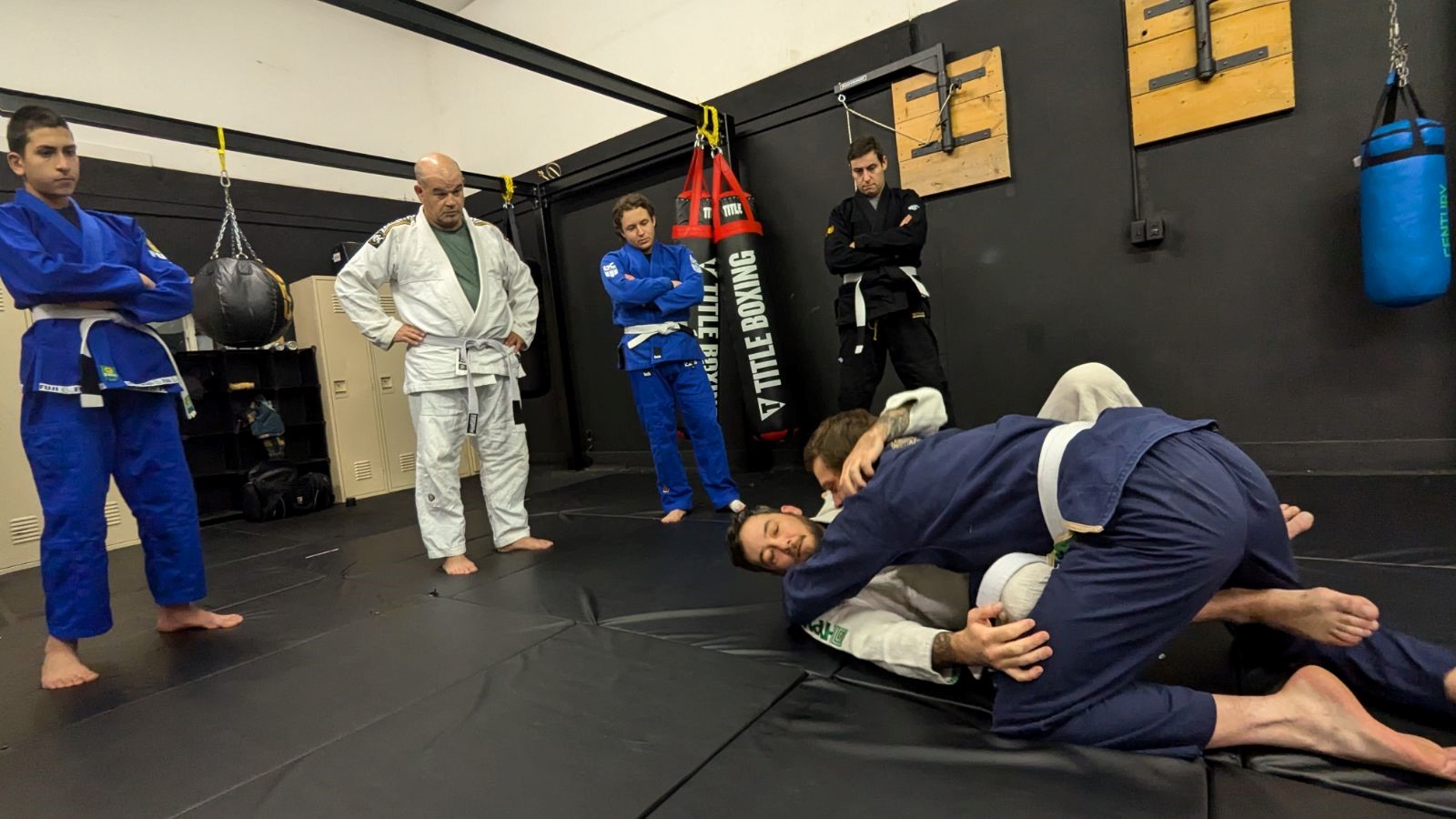 Chad Gibbons, RPOU(W) Contract Inspector instructing at the Wainwright Boxing Club to promote the BJJ in the community