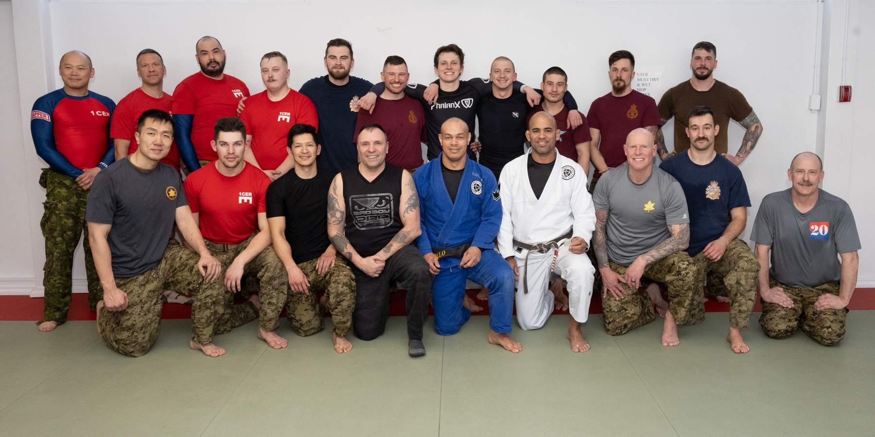 All grapplers from CFB Edmonton attending the seminar.