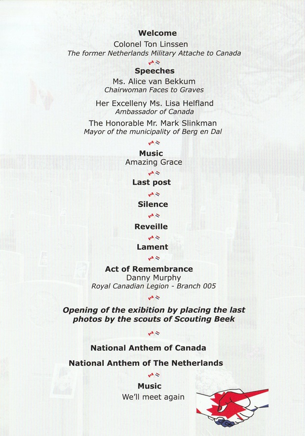 The Faces of Groesbeek Program Page 2