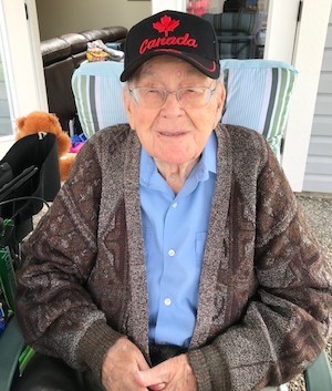 Ex-RCAF firefighter Cliff Provo at an earlier birthday party
