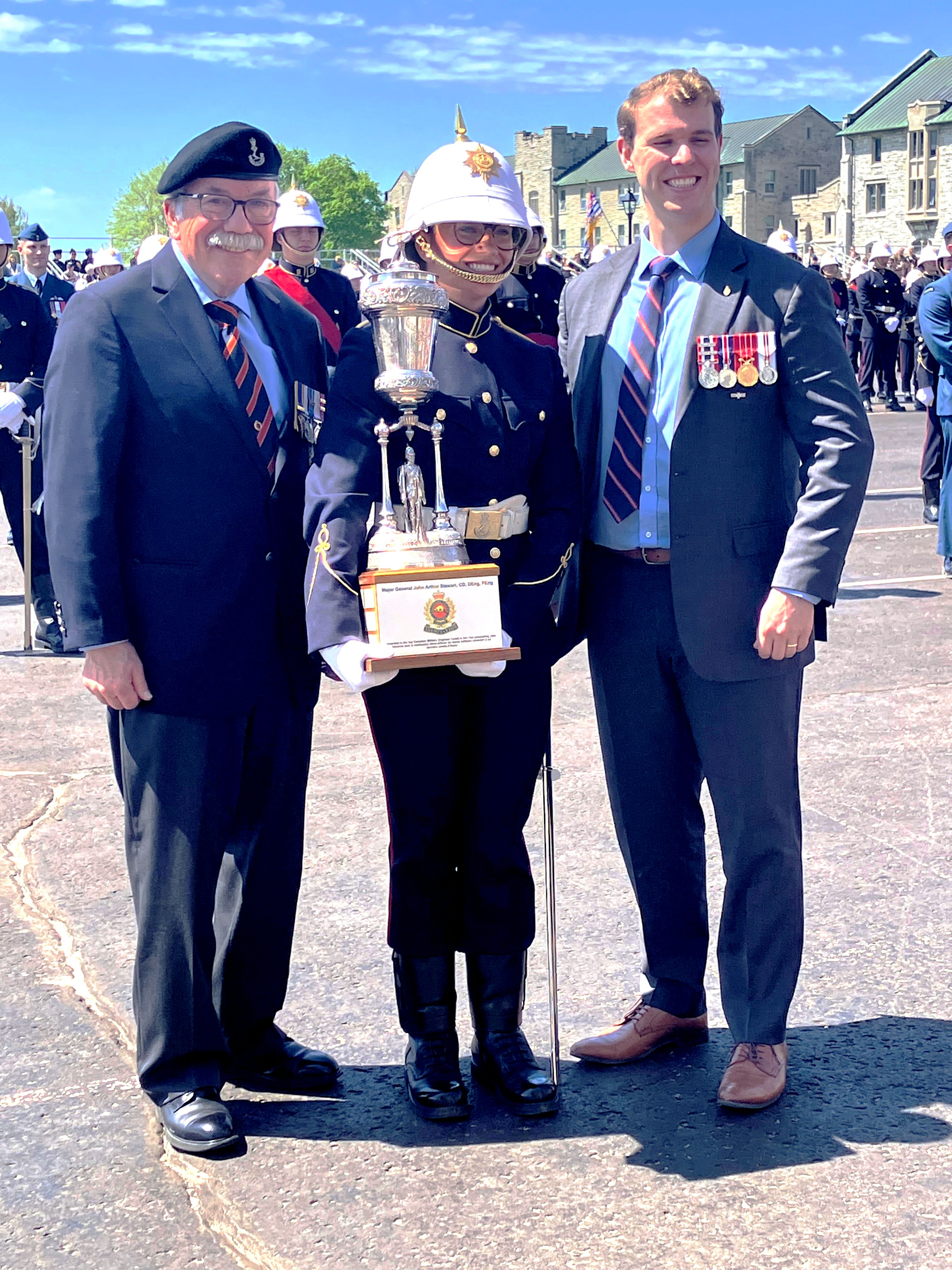 (L-R) Col (Ret’d) John Lesperance, Alexander Landry, OCdt Tahirah Chant, and Maj Alexander Landry, Secretary