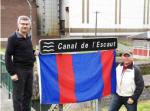 Major-General Paul Wynnyk and Lieutenant-Colonel Erik Crane at the Canal de l'Escaut