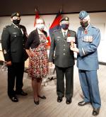 BGen Steve Irwin receives the third clasp to his CD
