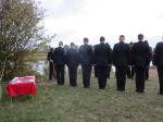 Burying the ashes of Don Somerville at the crossing point on the north side of the Neder Rijn.