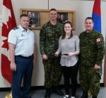 MWO Matthews, LCol Chris Middleton, Jaimie Hepditch and CWO Hepditch