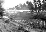 WASP flamethrowers of 2nd Cdn Inf Div bathe German defences on the Leoplod Canal 6 Oct 1944