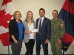 Mrs Tremblay, Bursary Winner Brianna, Maj Tremblay (Ret'd), and CWO Chiasson