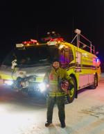 On January 30, 2019, Lieutenant Jenson Gilby stands with his rig at 12 Wing Shearwater, Nova Scotia. PHOTO: Courtesy of Lieutenant Jenson Gilby
