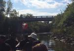 2. “La Chasse Galerie” paddles through the channel at Newboro