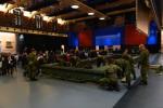 A troop from 5 RGC, led by Lt Amélie Lefrançois, build an MGB in the Manège Voltigeurs de Québec.