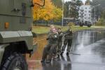 Team 1 pulling a Spanish military vehicle