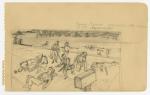 Sketch - Officer candidates after 10-mile speed march in 1 hour 53 minutes