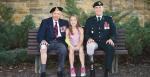 War Amps Chairman of the Board Stuart Vallières, a Second World War amputee; Champ Leah Neumann; and Maj. Blaise Lapointe, Afghanistan veteran.