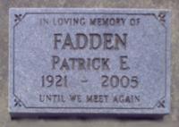 Patrick Fadden's Headstone in Maclure Road Cemetery in Abbotsford, BC