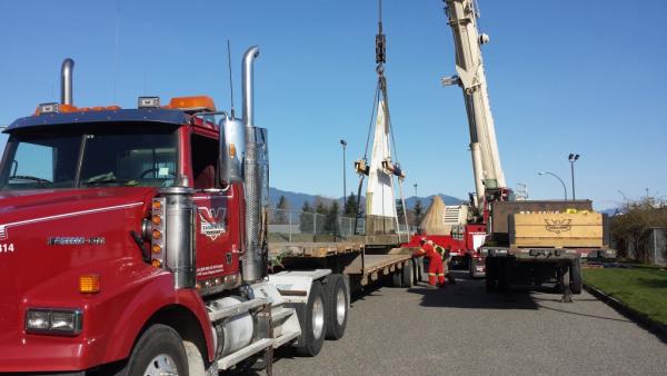 Monument on one of 3 Eagle West trailers
