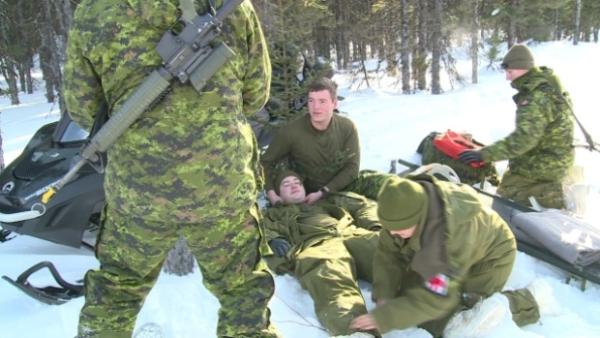 Soldiers from Base Gagetown are in Bathurst for the next ten days taking part in arctic military training as they prepare for further training, shown here, in Happy Valley Goose Bay. (CBC)