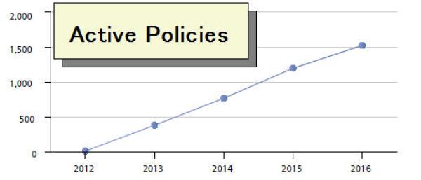 Number of policies in effect by year