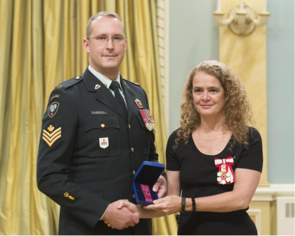 Sgt Dale Kurdziel, MD receives a second Medal of Bravery, 22 November 2017