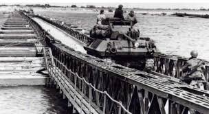 Tanks Crossing Blackfriars Bridge into the Canadian Bridgehead around Rees Germany